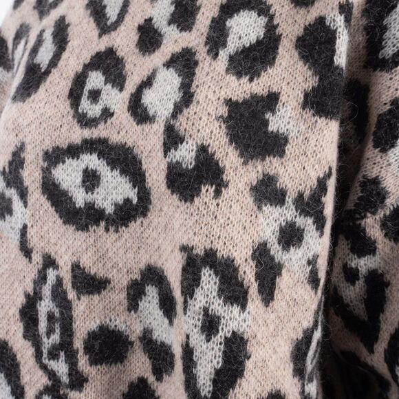 Zara Leopard Oversized Slouch Sweater Crewneck - Picture 4 of 14